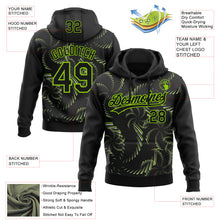 Загрузить изображение в средство просмотра галереи, Custom Stitched Black Neon Green-White 3D Pattern Design Line Sportswear Pullover Sweatshirt Hoodie
