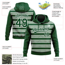 Загрузить изображение в средство просмотра галереи, Custom Stitched Green White 3D Pattern Design Line Sportswear Pullover Sweatshirt Hoodie
