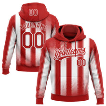 Загрузить изображение в средство просмотра галереи, Custom Stitched Red White 3D Pattern Design Line Sportswear Pullover Sweatshirt Hoodie
