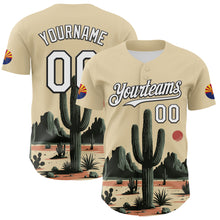 Charger l&#39;image dans la galerie, Custom Cream White Green-Black 3D Urban City Edition Sports Cactus Authentic Baseball Jersey
