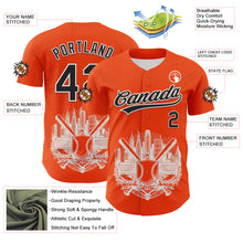 Charger l&#39;image dans la galerie, Custom Orange Black-White 3D Urban City Edition Sports Authentic Baseball Jersey
