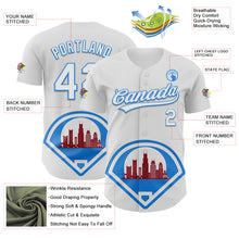 Charger l&#39;image dans la galerie, Custom White Electric Blue-Red 3D Urban City Edition Sports Authentic Baseball Jersey
