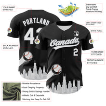Charger l&#39;image dans la galerie, Custom Black White-Gray 3D Urban City Edition Sports Authentic Baseball Jersey
