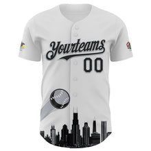 Charger l&#39;image dans la galerie, Custom White Black-Gray 3D Urban City Edition Sports Authentic Baseball Jersey
