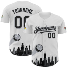 Charger l&#39;image dans la galerie, Custom White Black-Gray 3D Urban City Edition Sports Authentic Baseball Jersey
