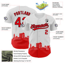 Charger l&#39;image dans la galerie, Custom White Fire Red-Black 3D Urban City Edition Sports Authentic Baseball Jersey
