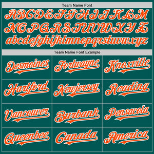 Custom Midnight Green Orange-White 3D Urban City Edition Sports Authentic Baseball Jersey