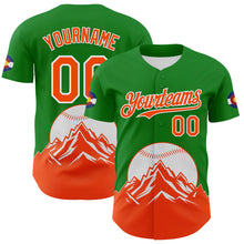 Charger l&#39;image dans la galerie, Custom Grass Green Orange-White 3D Urban City Edition Sports Authentic Baseball Jersey
