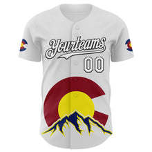 Charger l&#39;image dans la galerie, Custom White Black Red Yellow-Blue 3D Urban City Edition Sports Authentic Baseball Jersey

