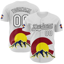 Charger l&#39;image dans la galerie, Custom White Black Red Yellow-Blue 3D Urban City Edition Sports Authentic Baseball Jersey
