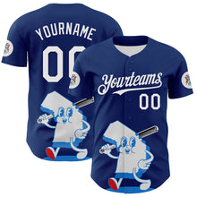 Charger l&#39;image dans la galerie, Custom Blue White-Red 3D Urban City Edition Sports Authentic Baseball Jersey
