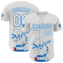 Charger l&#39;image dans la galerie, Custom White Electric Blue-Red 3D Urban City Edition Sports Authentic Baseball Jersey
