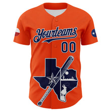 Charger l&#39;image dans la galerie, Custom Orange Navy Silver-White 3D Urban City Edition Sports Authentic Baseball Jersey
