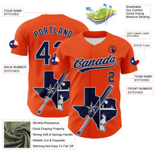 Charger l&#39;image dans la galerie, Custom Orange Navy Silver-White 3D Urban City Edition Sports Authentic Baseball Jersey
