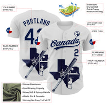 Charger l&#39;image dans la galerie, Custom White Navy-Silver 3D Urban City Edition Sports Authentic Baseball Jersey

