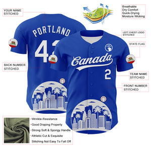 Custom Thunder Blue White-Black 3D Urban City Edition Sports Authentic Baseball Jersey
