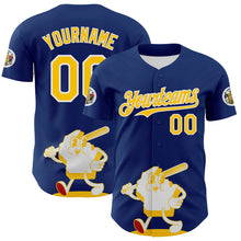 Charger l&#39;image dans la galerie, Custom Blue Gold Red-White 3D Urban City Edition Sports Authentic Baseball Jersey
