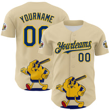 Charger l&#39;image dans la galerie, Custom Cream US Navy Blue Yellow-Red 3D Urban City Edition Sports Authentic Baseball Jersey
