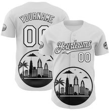 Charger l&#39;image dans la galerie, Custom White Black-Gray 3D Urban City Edition Sports Authentic Baseball Jersey
