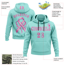 Загрузить изображение в средство просмотра галереи, Custom Ice Blue Pink 3D Pink Ribbon Breast Cancer Awareness Women Health Care Support Sports Pullover Sweatshirt Hoodie
