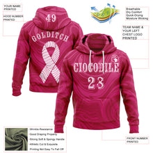 Загрузить изображение в средство просмотра галереи, Custom Hot Pink Light Pink 3D Pink Ribbon Breast Cancer Awareness Women Health Care Support Sports Pullover Sweatshirt Hoodie
