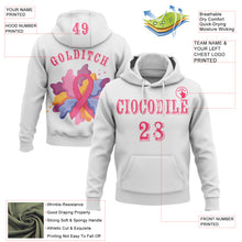Загрузить изображение в средство просмотра галереи, Custom White Neon Pink 3D Pink Ribbon Breast Cancer Awareness Women Health Care Support Sports Pullover Sweatshirt Hoodie
