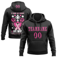 Загрузить изображение в средство просмотра галереи, Custom Black Pink-White 3D Pink Ribbon Breast Cancer Awareness Women Health Care Support Sports Pullover Sweatshirt Hoodie
