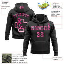Загрузить изображение в средство просмотра галереи, Custom Black Pink 3D Pink Ribbon Breast Cancer Awareness Women Health Care Support Sports Pullover Sweatshirt Hoodie
