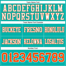 Load image into Gallery viewer, Custom Aqua Orange-White Authentic Football Jersey
