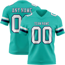 Charger l&#39;image dans la galerie, Custom Aqua White-Navy Authentic Football Jersey
