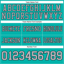 Load image into Gallery viewer, Custom Aqua Gray-Black Authentic Football Jersey
