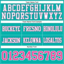 Load image into Gallery viewer, Custom Aqua Pink-White Authentic Football Jersey
