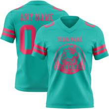 Charger l&#39;image dans la galerie, Custom Aqua Neon Pink Authentic Football Jersey
