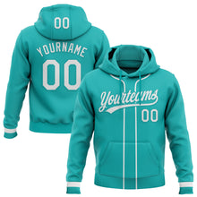 Загрузить изображение в средство просмотра галереи, Custom Stitched Aqua White-Aqua Baseball Pullover Sweatshirt Hoodie
