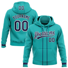 Загрузить изображение в средство просмотра галереи, Custom Stitched Aqua Navy-White Baseball Pullover Sweatshirt Hoodie
