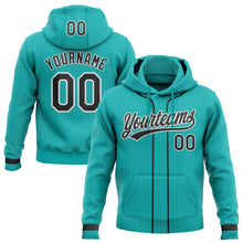 Загрузить изображение в средство просмотра галереи, Custom Stitched Aqua Black-White Baseball Pullover Sweatshirt Hoodie
