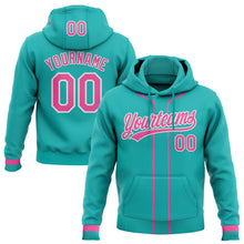 Загрузить изображение в средство просмотра галереи, Custom Stitched Aqua Pink-White Baseball Pullover Sweatshirt Hoodie
