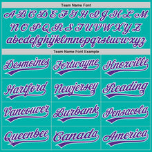 Загрузить изображение в средство просмотра галереи, Custom Stitched Aqua Purple-White Baseball Pullover Sweatshirt Hoodie
