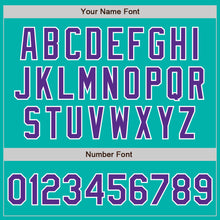 Загрузить изображение в средство просмотра галереи, Custom Stitched Aqua Purple-White Baseball Pullover Sweatshirt Hoodie
