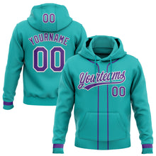 Загрузить изображение в средство просмотра галереи, Custom Stitched Aqua Purple-White Baseball Pullover Sweatshirt Hoodie
