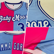 Laden Sie das Bild in den Galerie-Viewer, Custom Light Blue Royal-Pink Authentic Split Fashion Basketball Jersey

