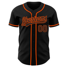 Load image into Gallery viewer, Custom Black-Orange Authentic Baseball Jersey

