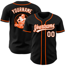Load image into Gallery viewer, Custom Black White-Orange Authentic Baseball Jersey
