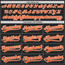Load image into Gallery viewer, Custom Black Orange-White Authentic Baseball Jersey
