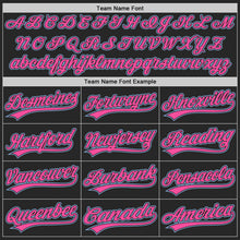 Load image into Gallery viewer, Custom Black Light Blue-Pink Authentic Baseball Jersey
