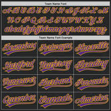 Load image into Gallery viewer, Custom Black Purple-Gold Authentic Baseball Jersey
