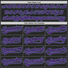 Load image into Gallery viewer, Custom Black Purple-Light Blue Authentic Baseball Jersey
