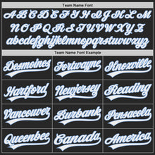 Load image into Gallery viewer, Custom Black White-Light Blue Authentic Baseball Jersey
