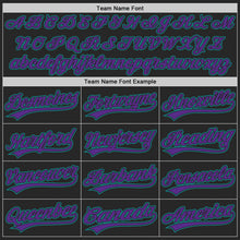 Load image into Gallery viewer, Custom Black Purple-Teal Authentic Baseball Jersey
