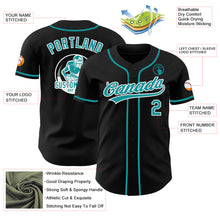 Load image into Gallery viewer, Custom Black Teal-White Authentic Baseball Jersey
